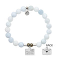 Celestine Stone Bracelet with Love Letter Sterling Silver Charm
