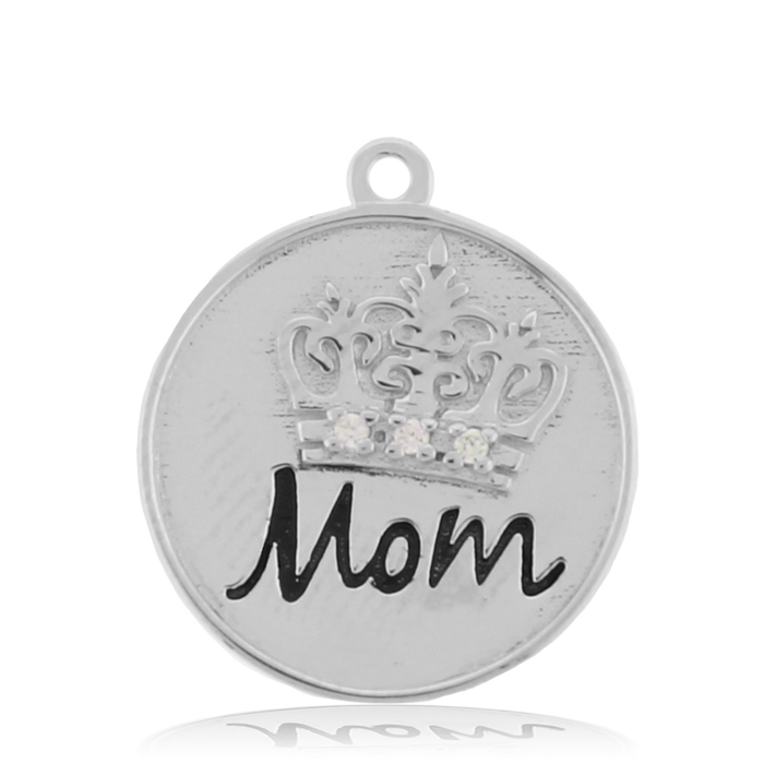 Celestine Stone Bracelet with Mom Crown Sterling Silver Charm