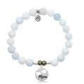 Celestine Stone Bracelet with Mom Hearts Sterling Silver Charm