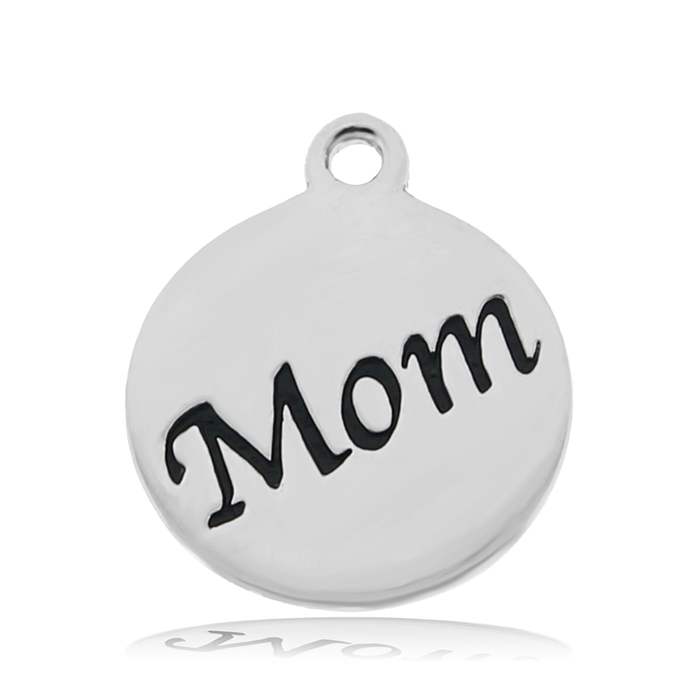 Celestine Stone Bracelet with Mom Sterling Silver Charm