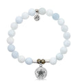 Celestine Stone Bracelet with Sand Dollar Sterling Silver Charm
