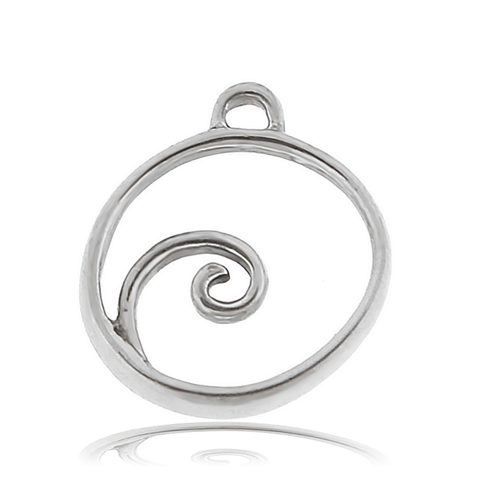 Celestine Stone Bracelet with Wave Sterling Silver Charm