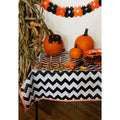 freckled sage chevron black oilcloth tablecloth with orange gingham trim