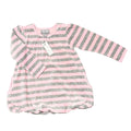 Coccoli | Pink and Grey Striped Long Sleeve Dress | NEW | 18m
