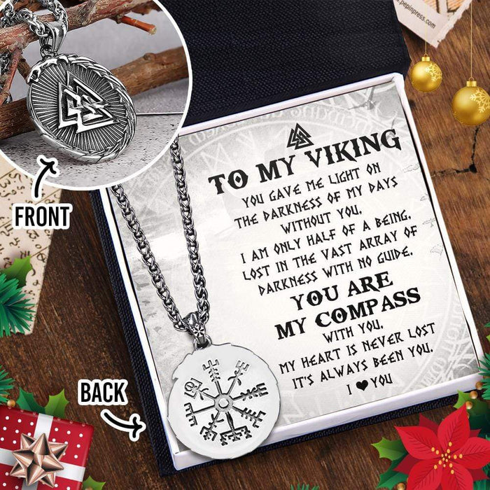 Compass Nordic Necklace - Viking - To My Viking Man - You Are My Compass - Gnfv26002
