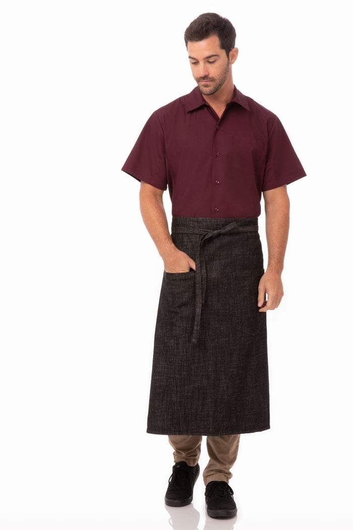 Chef Works Corvallis Black & Burgundy Bistro Apron