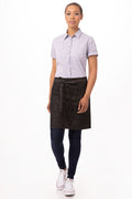 Chef Works Corvallis Black & Burgundy Half Bistro Apron