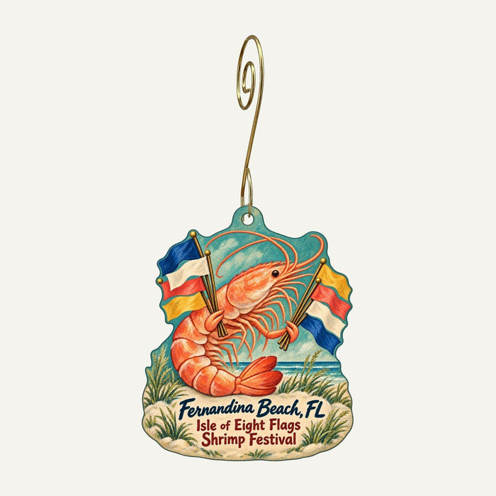 Cottonways Town Icon custom wood ornament OC121 hanging on hook