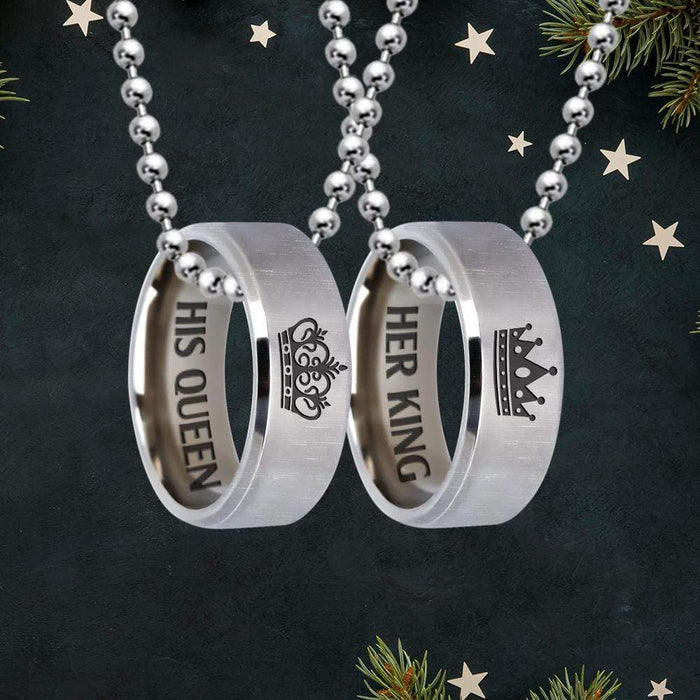 Couple Rune Ring Necklaces - Beard - To My Bearded King - I'd Choose You In A Hundred Lifetimes - Gndx26011