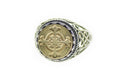 Cross Signet Ring - Backtozero B20 - 12l, 12mm, 12mm ring, Cross, Deco, Decorative, her, lace, ring, signet ring, size 10, size 7, size 8, size 9, Victorian, wax seal, wax seal ring
