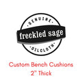 freckled sage custom 2" thick bench cushions