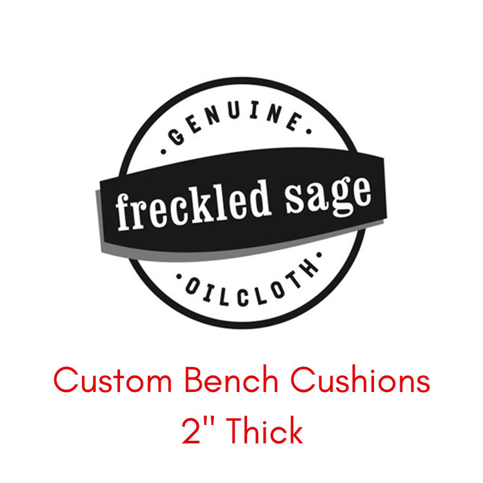 freckled sage custom 2" thick bench cushions