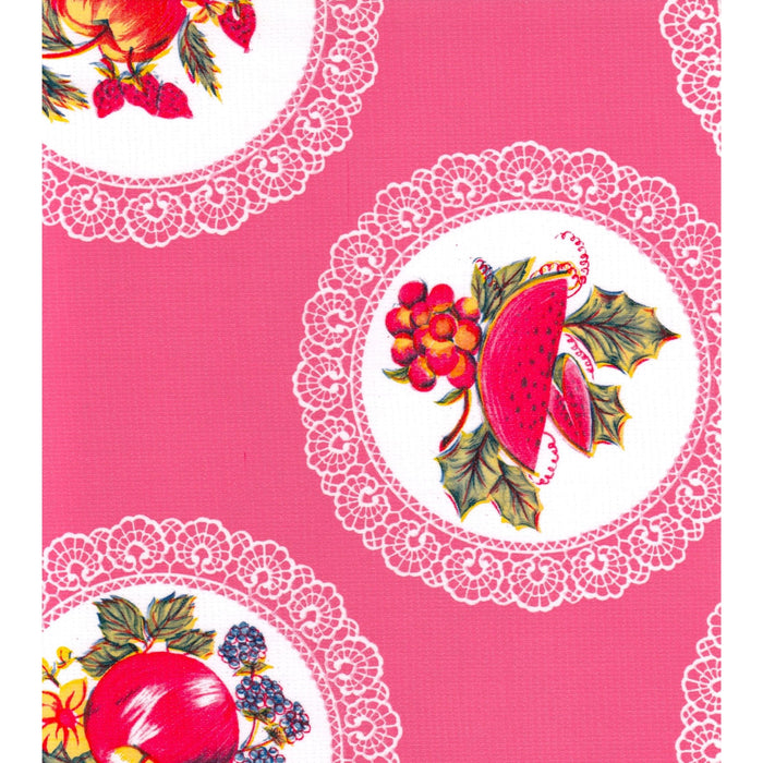 freckled sage doily pink oilcloth swatch