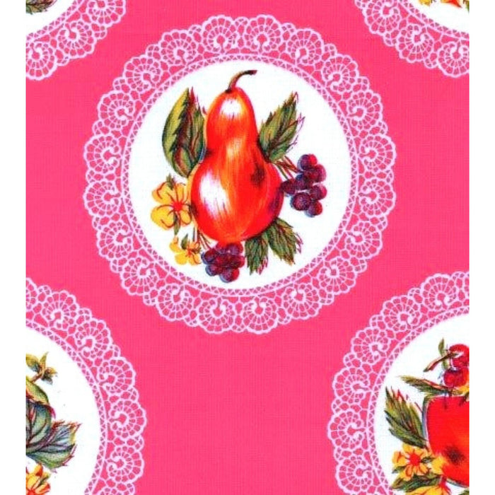 freckled sage doily pink oilcloth swatch