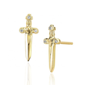 Double Edge Sword Gold Studs
