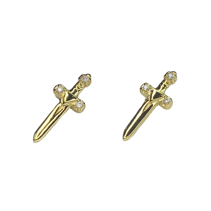 Double Edge Gold Studs