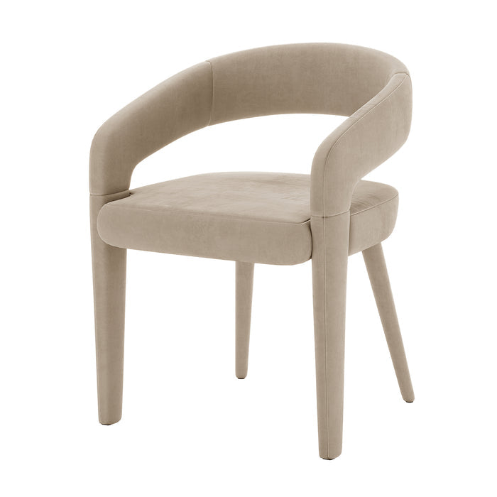 Eisha Velvet Bar Stool Set of 2 featuring a curved backrest and plush velvet upholstery with sturdy metal legs, designed for comfort and style in dining areas or kitchen islands.