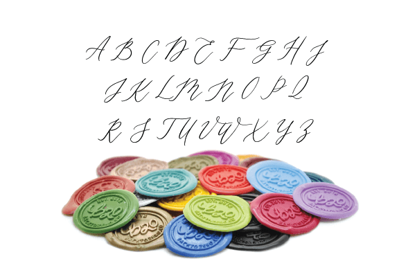 Floral Deco Monogram Wax Seal Stamp - Backtozero B20 - 2 initials, 2initials, Botanical, Double Initials, floral, Flower, genericlonghandle, Initial, Lavender, Monogram, Nature, Personalized, Two initials, Wedding