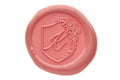Floral Shield Initial Wax Seal Stamp - Backtozero B20 - 1 initial, 1initial, Botanical, floral, Flower, genericlonghandle, Initial, Monogram, Nature, One Initial, Personalized, Pink, shield, Wedding