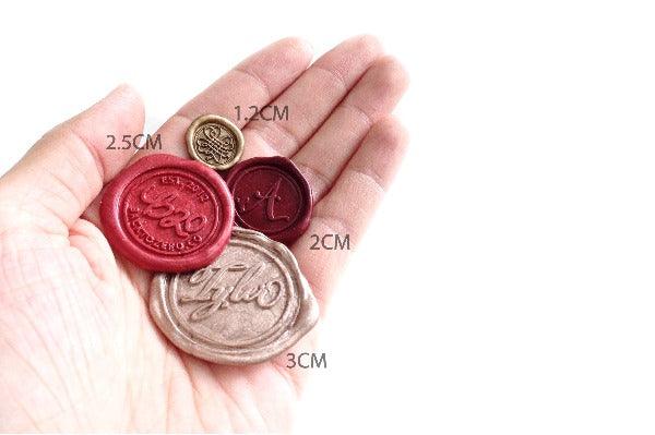 Floral Shield Monogram Wax Seal Stamp - Backtozero B20 - 2 initials, 2initials, Blue, Botanical, Double Initials, floral, Flower, genericlonghandle, Initial, Monogram, Nature, Personalized, shield, Two initials, Wedding