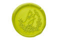 Floral Wreath Monogram Wax Seal Stamp - Backtozero B20 - 2 initials, 2initials, Botanical, Double Initials, floral, Flower, genericlonghandle, Initial, Laurel Wreath, Monogram, Nature, Pastel Green, Personalized, Two initials, Wedding, wreath