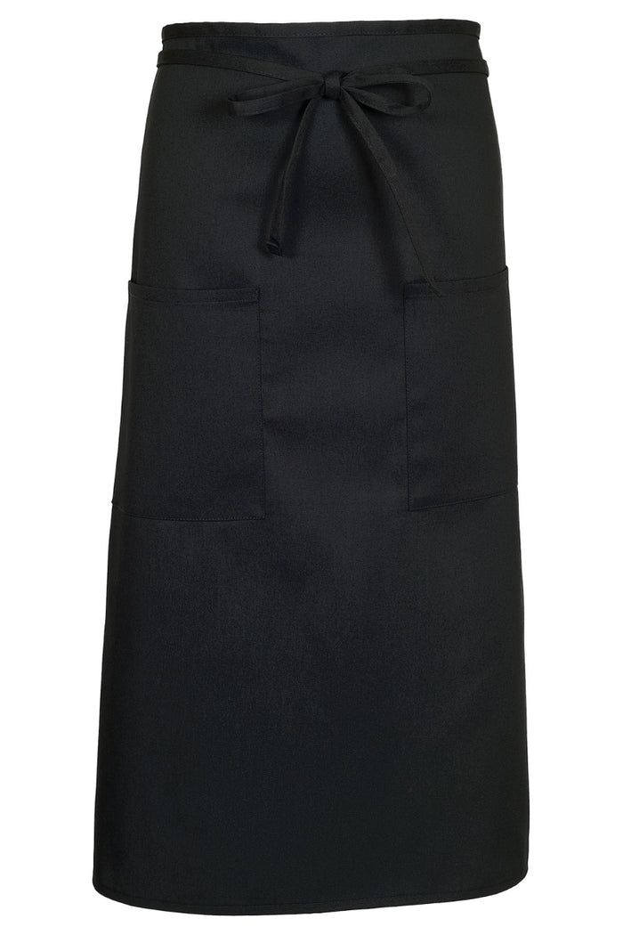 Fame Black Full Length Bistro Apron (2 Pockets)