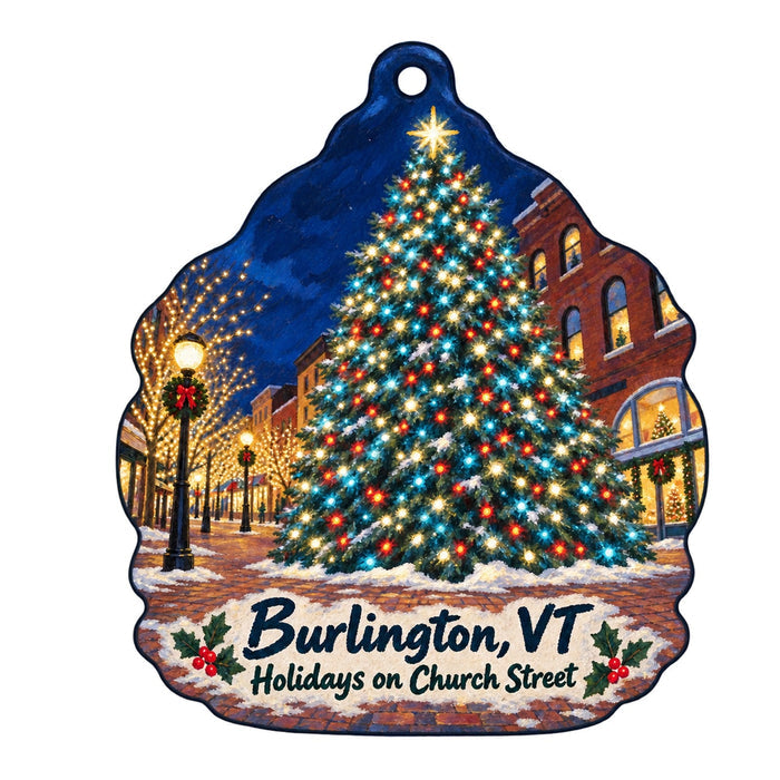 Gardener's Supply Company Christmas custom wood ornament OC72 on white