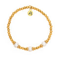 Gold Affirmations Collection- I am Blessed Pearl Bracelet