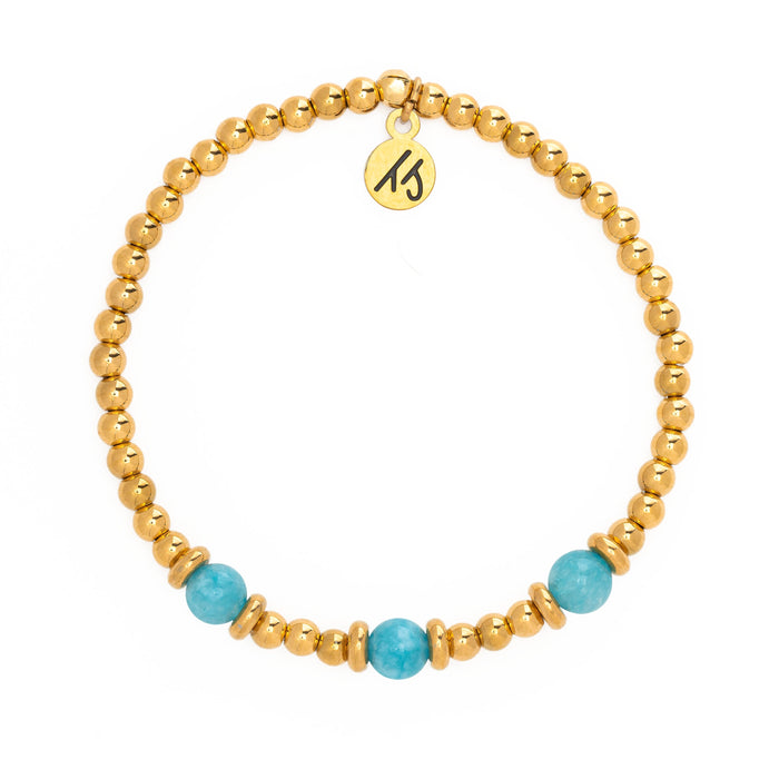 Gold Affirmations Collection- See the Good Dark Blue Quartz Bracelet