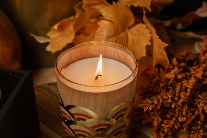 Gold Foil Wood Wrapped Candle Daydream