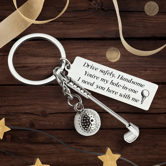 Golf Ball Racket Keychain - Golf - To My Man - I Love You To The Green And Back - Gkzs26002