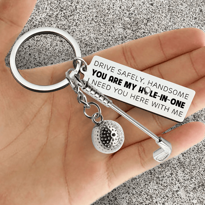 Golf Ball Racket Keychain - Golf - To My Par-fect Husband - I Love You To The Green And Back - Gkzs14003