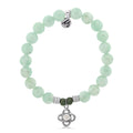 Green Angelite Stone Bracelet with Stronger Together Sterling Silver Charm
