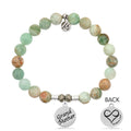 Green Quartz Stone Bracelet with Grandmother Sterling Silver Charm