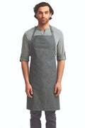 Artisan Collection by Reprime Grey Denim Sustainable Bib Apron (No Pockets)