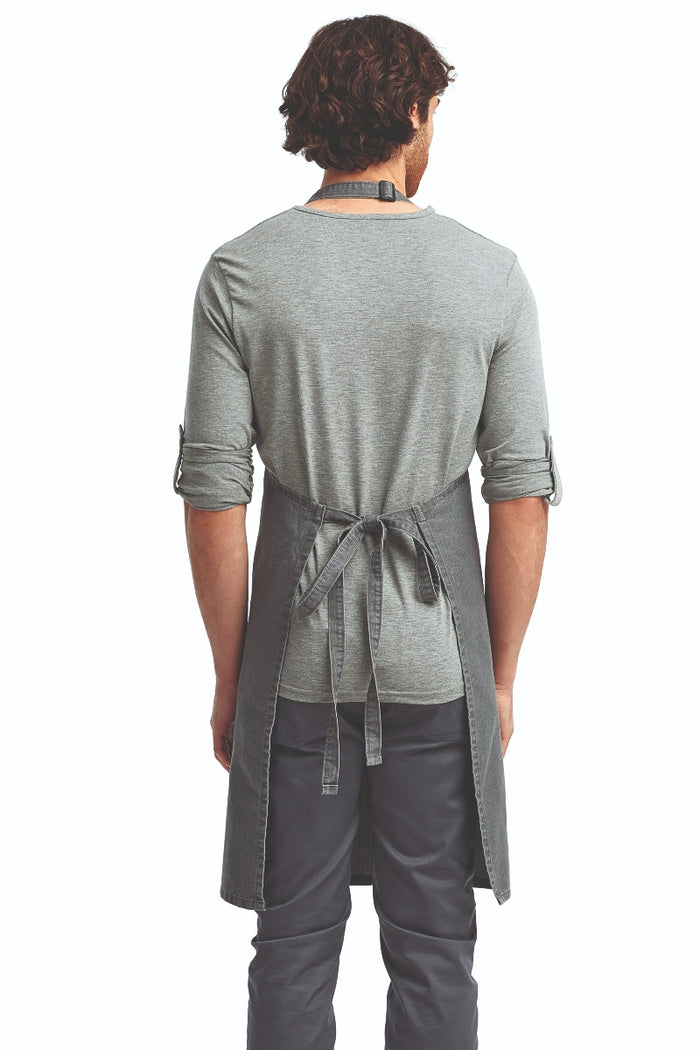 Artisan Collection by Reprime Grey Denim Sustainable Bib Apron (No Pockets)