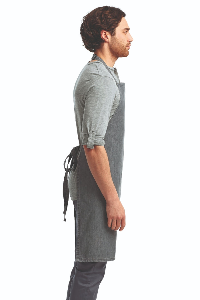 Artisan Collection by Reprime Grey Denim Sustainable Bib Apron (No Pockets)