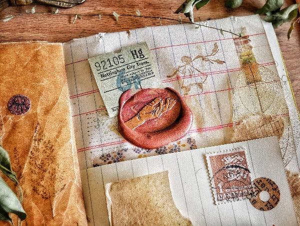 Hand Gesture Wax Seal Stamp Designed by Paper Pretty Ink - Backtozero B20 - collaboration, Deep Red, gesture, hand, hand gesture, handgesture, hands, oval, signaturehandle