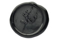 Hand Holding Flag Wax Seal Stamp - Backtozero B20 - Black, flag, genericlonghandle, gesture, hand, hand gesture, handgesture, hands