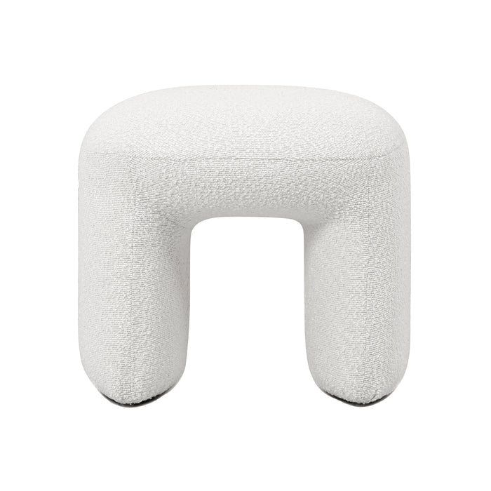 Hirokoz Boucle Ottoman Stool - Eggshell White
