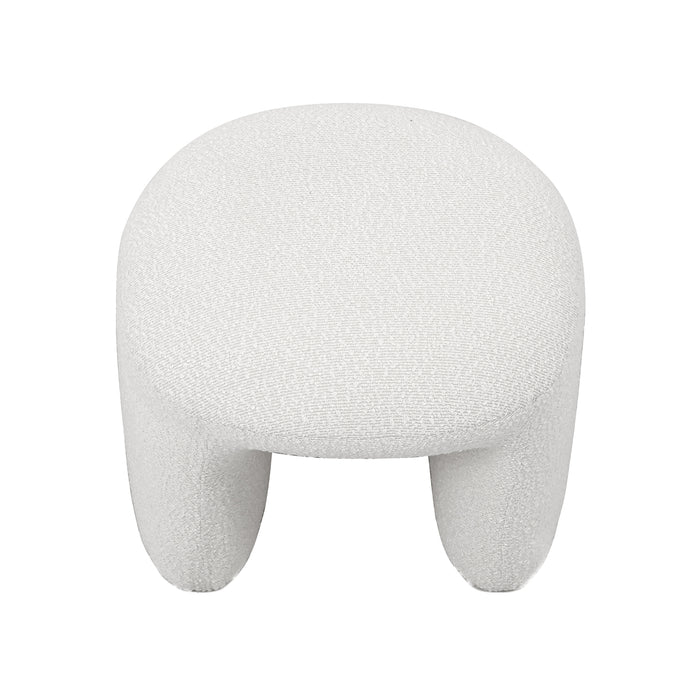 Hirokoz Boucle Ottoman Stool - Eggshell White