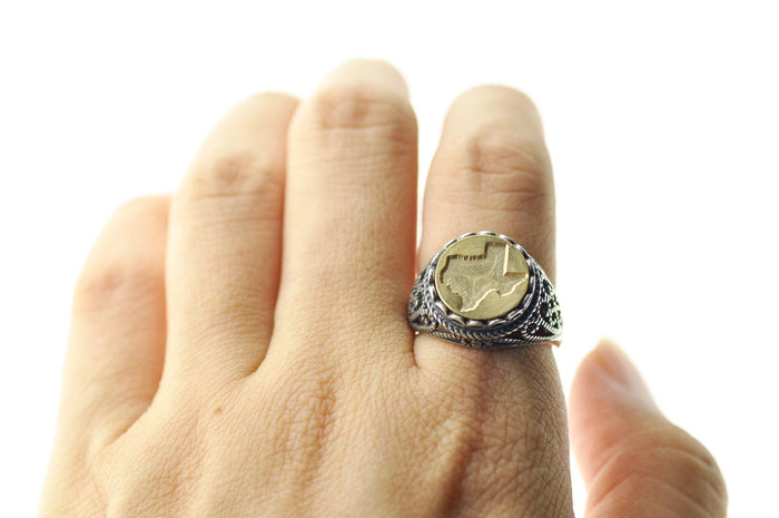 Home State Signet Ring - Backtozero B20 - 12l, 12mm, 12mm ring, accessory, her, jewelry, ring, signet ring, size 10, size 7, size 8, size 9, State, state map, state ring, wax seal, wax seal ring, wax seal stamp