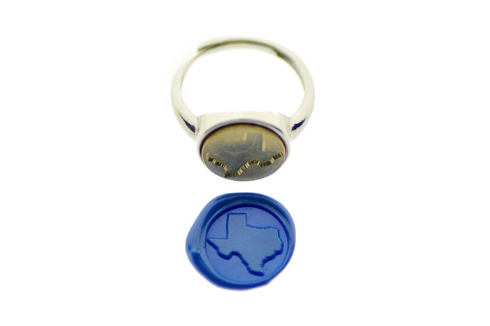 Home State Signet Ring - Backtozero B20 - 12mm, 12mm ring, 12mn, accessory, Fleur de Lis, him, jewelry, ring, signet ring, State, state map, state ring, wax seal, wax seal ring, wax seal stamp