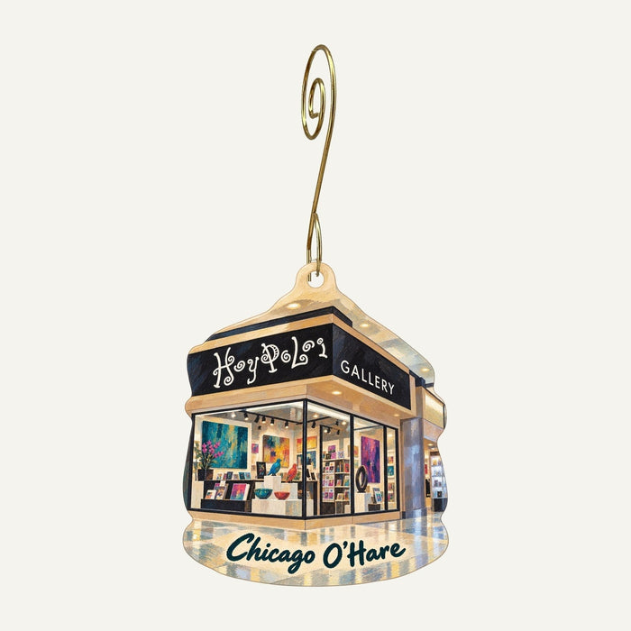 Hoypoloi Gallery Logo custom wood ornament OC77 hanging on hook