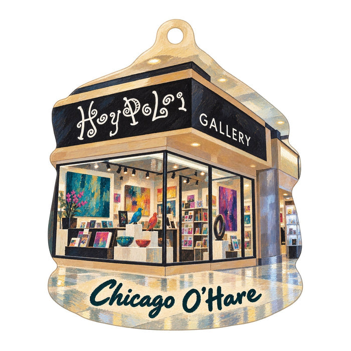 Hoypoloi Gallery Logo custom wood ornament OC77 on white