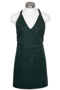 Fame Hunter Green V-Neck Bib Adjustable Apron (2 Pockets)