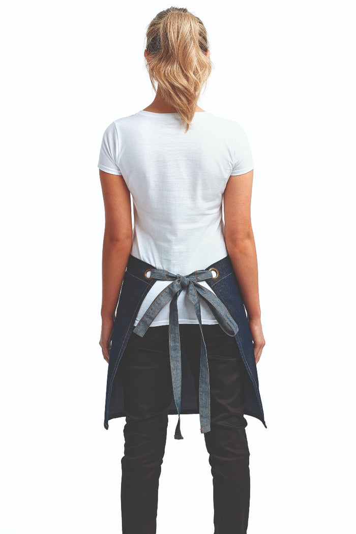 Artisan Collection by Reprime Indigo Denim Mid-Length Waist Apron (1 Wide Pocket)