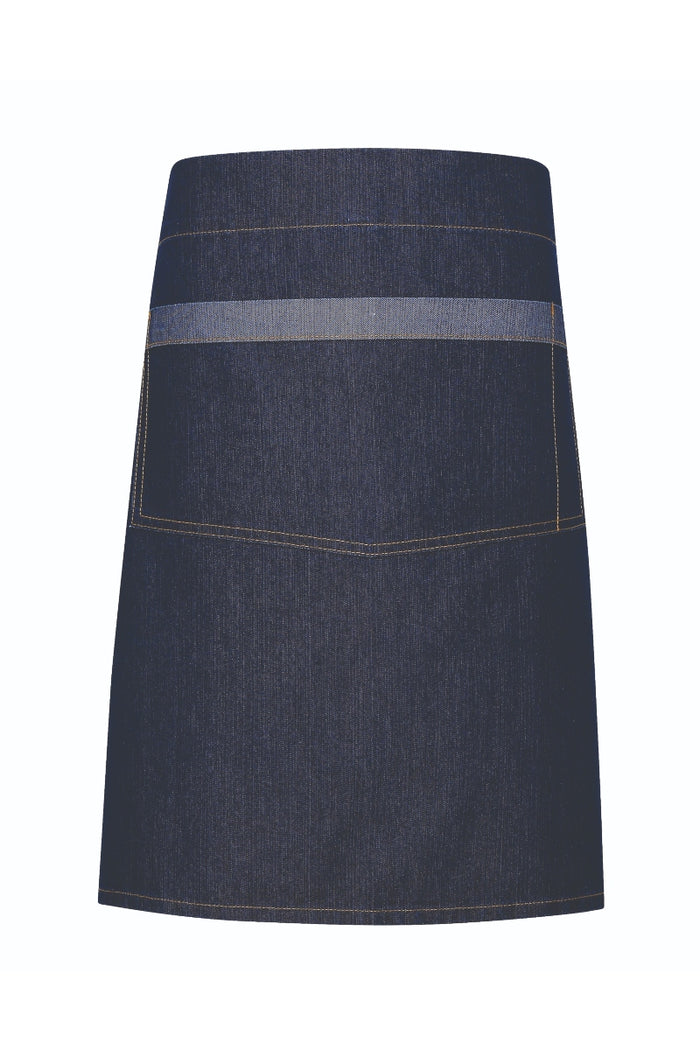 Artisan Collection by Reprime Indigo Denim Mid-Length Waist Apron (1 Wide Pocket)