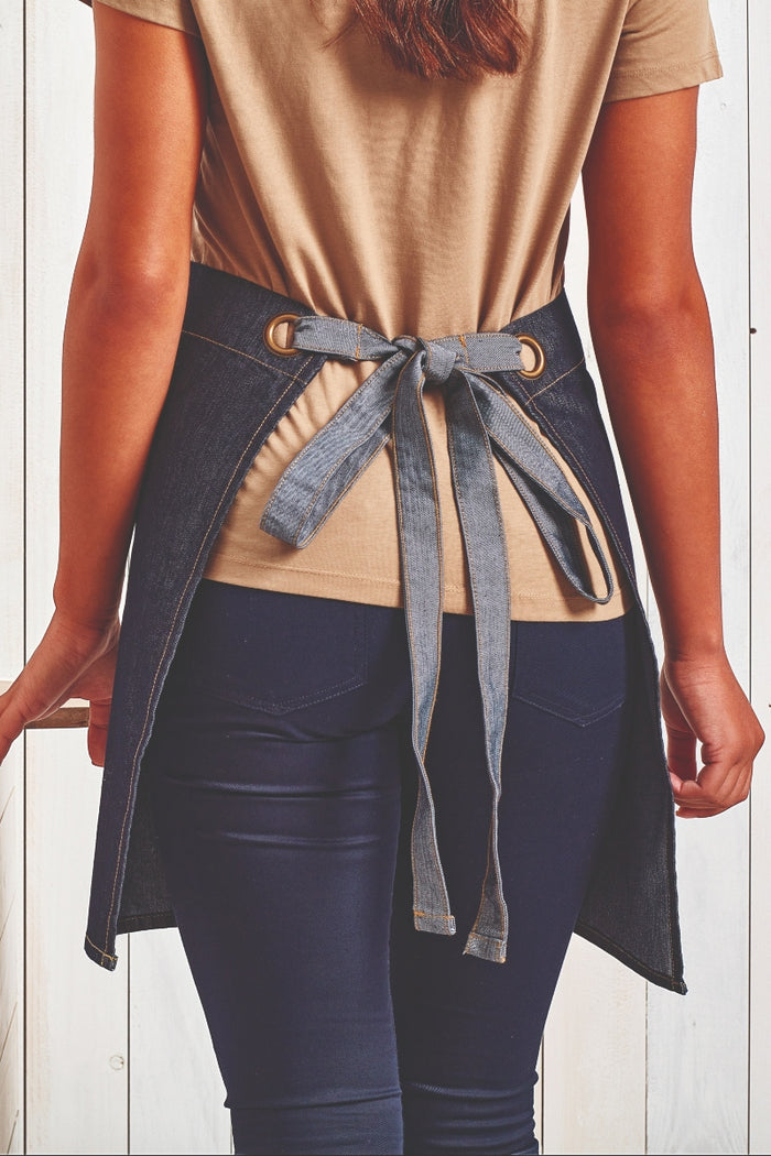 Artisan Collection by Reprime Indigo Denim Mid-Length Waist Apron (1 Wide Pocket)