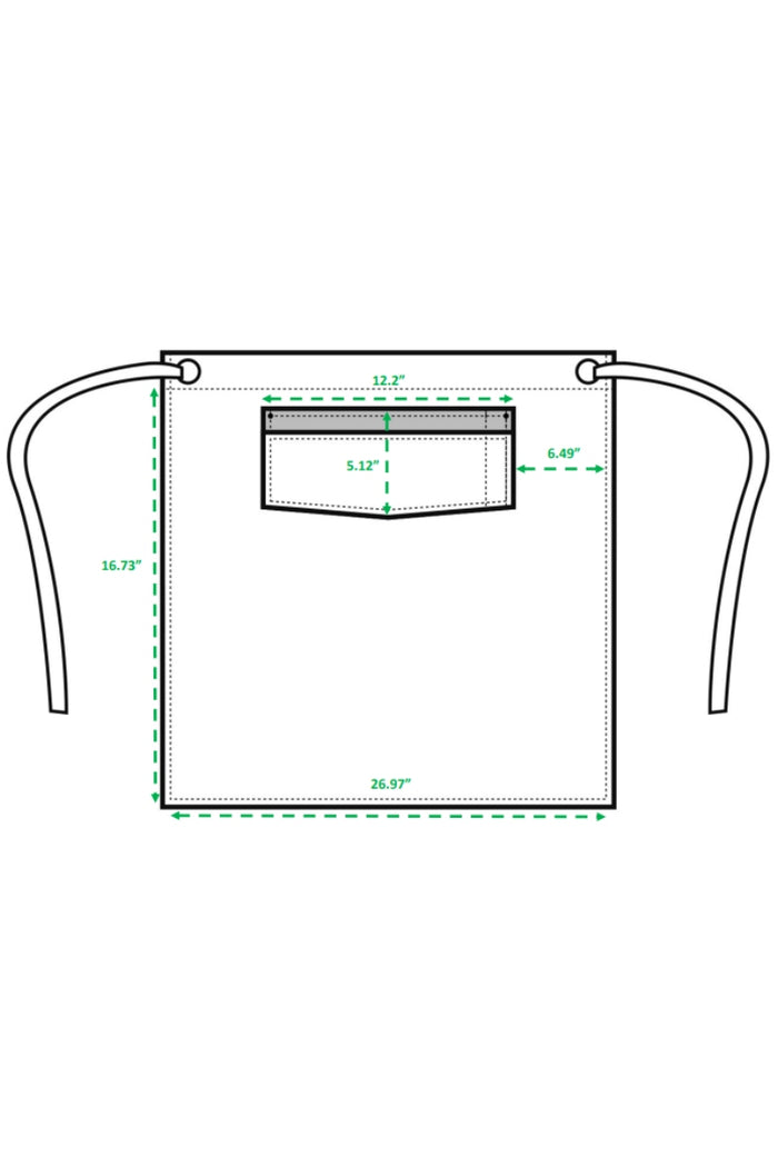 Artisan Collection by Reprime Indigo Denim Mid-Length Waist Apron (1 Wide Pocket)
